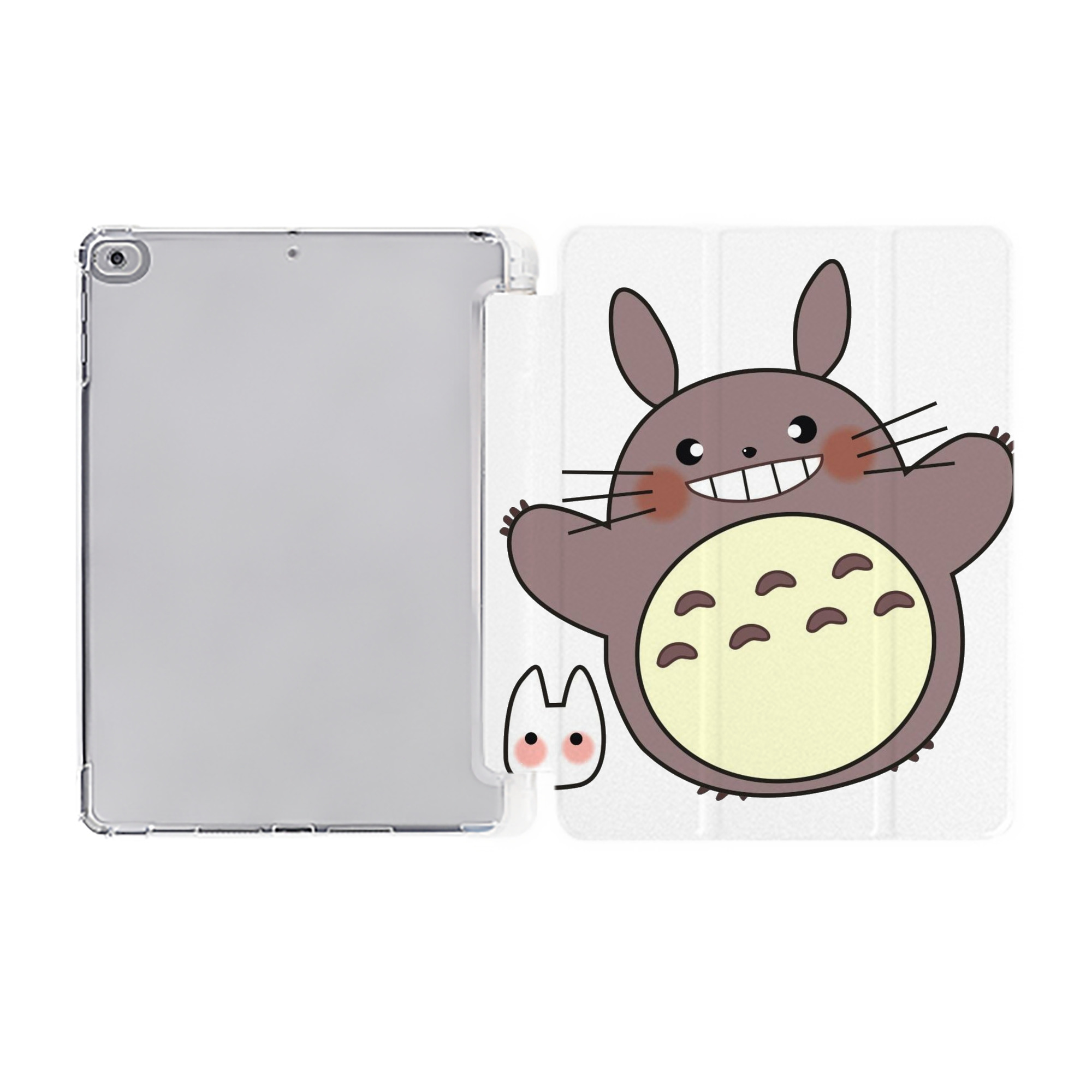 （画像用） となりのトトロ 草壁メイ 草壁サツキ My Neighbor Totoro Satsuki Kusakabe Mei Kusakabe IPad ケース ペン収納付き 三つ折りスタンド PUレザー×シリコン 対応機種9.5/10.5/10.9インチ
